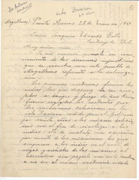 [Carta] 1948 ene. 28, Punta Arenas, Chile [a] Joaquín Edwards Bello