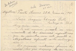 [Carta] 1948 ene. 28, Punta Arenas, Chile [a] Joaquín Edwards Bello