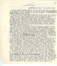 [Carta] 1946 mar. 2, La Plata, Argentina [a] Joaquín Edwards Bello