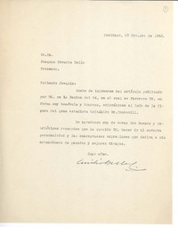 [Carta] 1953 oct. 27, Santiago, Chile [a] Joaquín Edwards Bello