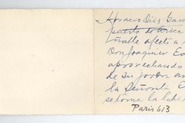 [Tarjeta] 1951 jun. 1, Arica, Chile [a] Joaquín Edwards Bello
