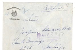 [Carta] 1957 oct. 21, Valparaíso, Chile [a] Joaquín Edwards Bello