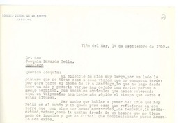 [Carta] 1960 sep. 14, Viña del Mar, Chile [a] Joaquín Edwards Bello