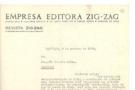[Carta] 1959 oct. 8, Santiago, Chile [a] Joaquín Edwards Bello