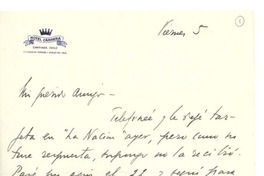 [Carta] 1957?, Santiago, Chile [a] Joaquín Edwards Bello