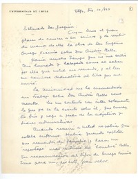 [Carta] 1964 dic. 10, Santiago, Chile [a] Joaquín Edwards Bello