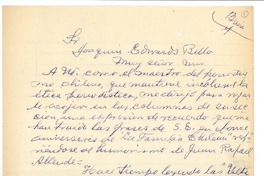 [Carta] 1951 nov. 19, Valdivia, Chile [a] Joaquín Edwards Bello
