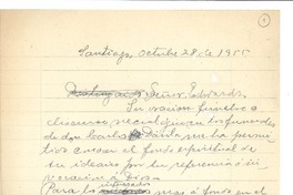 [Carta] 1955 oct. 28, Santiago, Chile [a] Joaquín Edwards Bello