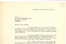 [Carta] 1956 oct. 19, Rancagua, Chile [a] Joaquín Edwards Bello