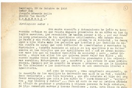 [Carta] 1956 oct. 19, Santiago, Chile [a] Joaquín Edwards Bello