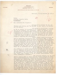 [Carta] 1951 oct. 23, Santiago, Chile [a] Joaquín Edwards Bello
