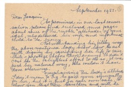 [Carta] 1951 septiembre [a] Joaquín Edwards Bello