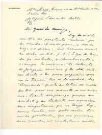 [Carta] 1946 nov. 11, Santiago, Chile [a] Joaquín Edwards Bello