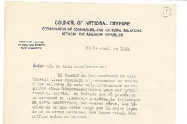 [Carta] 1941 abr. 16, Washington D.C. [a] Joaquín Edwards Bello, Santiago, chile