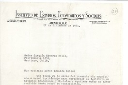 [Carta] 1941 dic 22, México D.F. [a] Joaquín Edwards Bello, Santiago, Chile