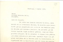 [Carta] 1955 jul. 6, Santiago, Chile [a] Joaquín Edwards Bello