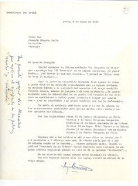 [Carta] 1960 jun. 2, Quito, Ecuador [a] Joaquín Edwards Bello, Santiago, Chile