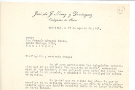 [Carta] 1954 ago. 23, Santiago, Chile [a] Joaquín Edwards Bello