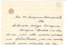 [Carta] 1954 mayo, Santiago, Chile [a] Joaquín Edwards Bello