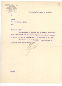 [Carta] 1927 nov. 19, Santiago, Chile [a] Joaquín Edwards Bello