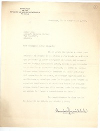 [Carta] 1951 oct. 26, Santiago, Chile [a] Joaquín Edwards Bello
