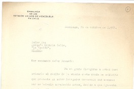 [Carta] 1951 oct. 26, Santiago, Chile [a] Joaquín Edwards Bello