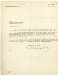 [Carta] 1945 oct. 6, Buenos Aires, Argentina [a] Joaquín Edwards Bello