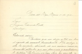 [Carta] 1940 mar. 31, Viña del Mar, chile [a] Joaquín Edwards Bello