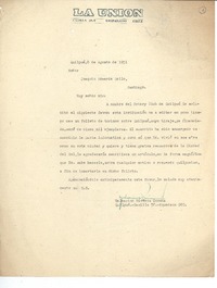 [Carta] 1951 ago. 8, Quilpué, Chile [a] Joaquín Edwards Bello