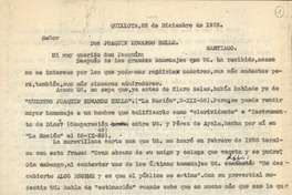[Carta] 1959 dic. 22, Quillota, Chile [a] Joaquín Edwards Bello