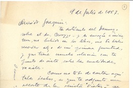 [Carta] 1957 jul. 9, Santiago, Chile [a] Joaquín Edwards Bello