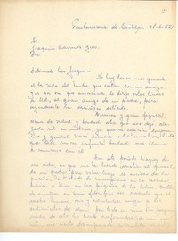 [Carta] 1952 jun. 28, Penitencieria de Santiago, Chile [a] Joaquín Edwards Bello