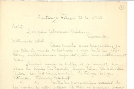 [Carta] 1945 feb. 23, Santiago, Chile [a] Joaquín Edwards Bello
