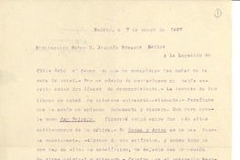 [Carta] 1927 feb. 7, Madrid, España [a] Joaquín Edwards Bello