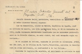 [Carta] c.1926, Santiago, Chile [a] Oficina del Registro Civil Edwards Bello