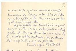 [Tarjeta] 1963 enero, Santiago, Chile [a] Joaquín Edwards Bello