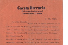 [Carta] 1926 nov. 3, Puertollano, España [a] Joaquín Edwards Bello