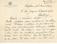 [Carta] 1934 ene. 19, Pamplona, España [a] Joaquín Edwards Bello, Santiago