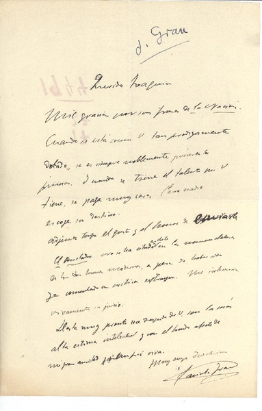[Carta] c.1930, Madrid, España [a] Joaquín Edwards Bello