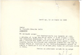 [Carta] 1952 jun. 16, Santiago, Chile [a] Joaquín Edwards Bello