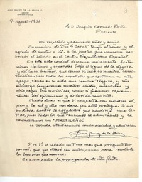 [Carta] 1951 ago. 9, Santiago, Chile [a] Joaquín Edwards Bello