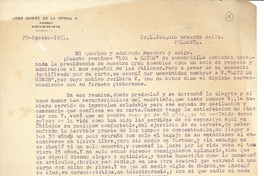 [Carta] 1951 ago. 29, Santiago, Chile [a] Joaquín Edwards Bello