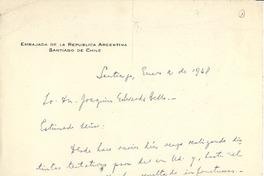 [Carta] 1948 ene. 2, Santiago, Chile [a] Joaquín Edwards Bello