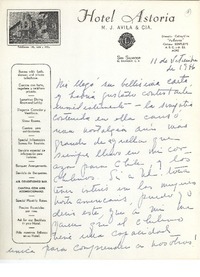 [Carta] 1946 sep. 11, San Salvador [a] Joaquín Edwards Bello