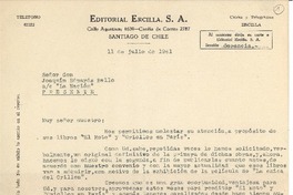 [Carta] 1941 jul. 11, Santiago, Chile [a] Joaquín Edwards Bello