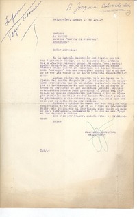 [Carta] 1961 ago. 17, Valparaíso, Chile [a] Joaquín Edwards Bello