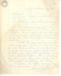 [Carta] 1964 oct. 23, Valparaíso, Chile [a] Joaquín Edwards Bello