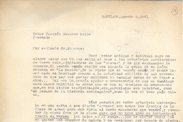 [Carta] 1961 ago. 3, Santiago, Chile [a] Joaquín Edwards Bello