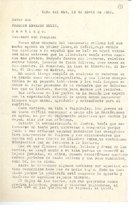 [Carta] 1961 abr. 14, Viña del Mar, Chile [a] Joaquín Edwards Bello