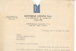 [Carta] 1945 oct. 24, Santiago, Chile [a] Joaquín Edwards Bello